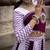 Wine-White Kali Work With Multiple Leheriya Navratri Lehenga Choli With Fully Stitched Blouse