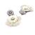 Handmade white flower pearl earrings