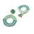 Handmade green half moon pearl earrings