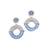 Handmade blue half moon pearl earrings