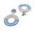 Handmade blue half moon pearl earrings