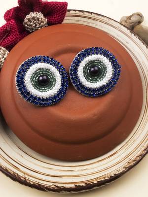 Handmade evil eye studs 1