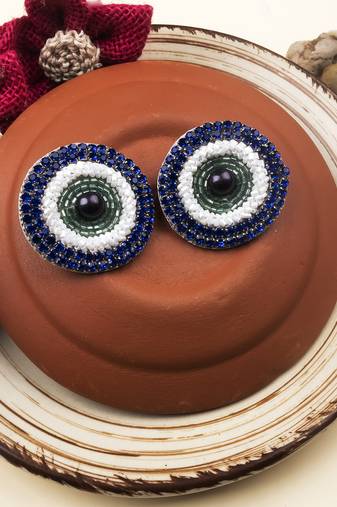 Handmade evil eye studs