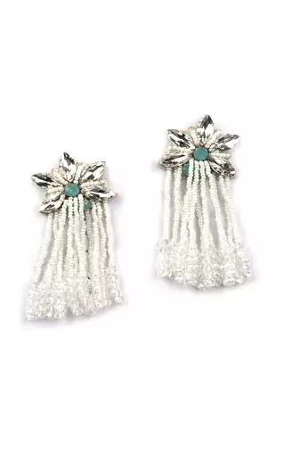 Handmade star pearl drop earrings