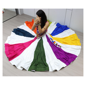 Multicolor Frilled Pattern Navratri Lehenga Choli With Fully Stitched Blouse 1
