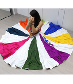 Multicolor Frilled Pattern Navratri Lehenga Choli With Fully Stitched Blouse