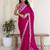 Hot Pink Rangoli Silk Cording Embroidered & 3 MM +7 MM Double Sequins Bridal Saree