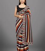 Multi Color Digital Printed Vichitra Silk blend Saree