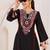 Black Color Rayon Embroidered Kurta Plazo Set