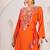 Orange Color Rayon Embroidered Kurta Plazo Set