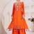 Orange Color Rayon Embroidered Kurta Plazo Set