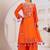 Orange Color Rayon Embroidered Kurta Plazo Set