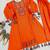 Orange Color Rayon Embroidered Kurta Plazo Set