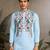 SKY BLUE VISCOSE SILK THEAD WITH SEQUINS EMBROIDERED WORK WEDDING FUNCTION NAVRATRI FESTIVAL PARTY WEAR STRAIGHT KURTA