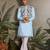 Sky blue viscose silk thead with sequins embroidered work wedding function navratri festival party wear straight kurta