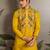 Yellow viscose silk thead with sequins embroidered work wedding function navratri festival party wear straight kurta