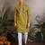 Fluorrescent green viscose silk thead & sequins embroidered work navratri festival function  party wear straight kurta