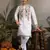 WHITE VISCOSE SILK THEAD WITH SEQUINS EMBROIDERED WORK WEDDING FUNCTION NAVRATRI FESTIVAL PARTY WEAR STRAIGHT KURTA