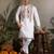 White viscose silk thead with sequins embroidered work wedding function navratri festival party wear straight kurta