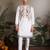 White viscose silk thead with sequins embroidered work wedding function navratri festival party wear straight kurta