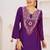 Purple Color Rayon Embroidered Kurta Plazo Set