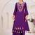 Purple Color Rayon Embroidered Kurta Plazo Set
