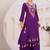 Purple Color Rayon Embroidered Kurta Plazo Set