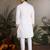 White viscose silk thead with sequins embroidered work wedding function navratri festival party wear straight kurta