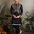 Black viscose silk thead with sequins embroidered work wedding function navratri festival party wear straight kurta