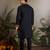BLACK VISCOSE SILK THEAD WITH SEQUINS EMBROIDERED WORK WEDDING FUNCTION NAVRATRI FESTIVAL PARTY WEAR STRAIGHT KURTA