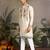 Beige viscose silk thead with sequins embroidered work wedding function navratri festival party wear straight kurta