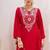 Red Color Rayon Embroidered Kurta Plazo Set