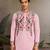 PINK VISCOSE SILK THEAD WITH SEQUINS EMBROIDERED WORK WEDDING FUNCTION NAVRATRI FESTIVAL PARTY WEAR STRAIGHT KURTA