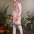Pink viscose silk thead with sequins embroidered work wedding function navratri festival party wear straight kurta