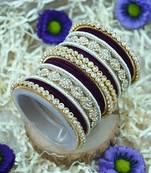 Metal kundan velvet set