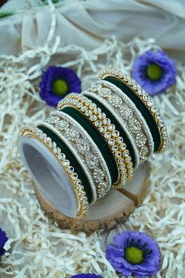 Metal kundan velvet set 3