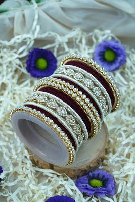 Metal kundan velvet set 2