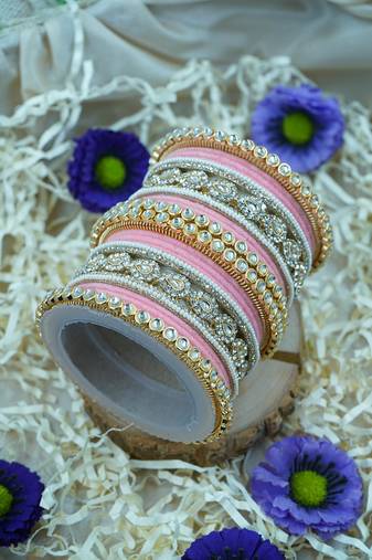 Metal kundan velvet set
