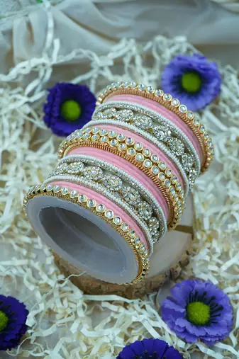 Metal kundan velvet set