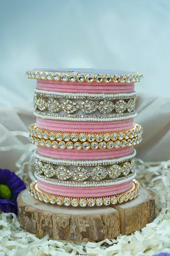 Metal kundan velvet set