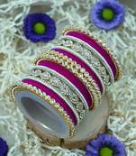 Metal kundan velvet set