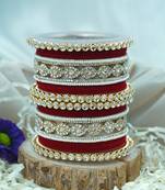 Metal kundan velvet set