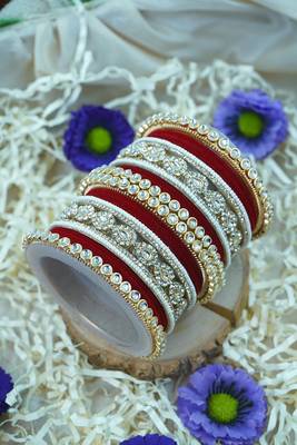 Metal kundan velvet set 3