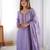 Lavender Color Thread With Sequence Work Chinon Silk Kurta Set