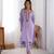 Lavender Color Thread With Sequence Work Chinon Silk Kurta Set