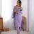 Lavender Color Thread With Sequence Work Chinon Silk Kurta Set