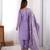 Lavender Color Thread With Sequence Work Chinon Silk Kurta Set