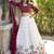 White and Wine Thread and Sequins Embroidered Georgette Indian wedding lehenga dress