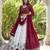 White and Wine Thread and Sequins Embroidered Georgette Indian wedding lehenga dress