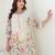 Tiara alabaster light white printed cotton kurta sets